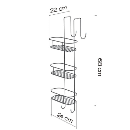 Portaoggetti doccia ovale appendibile a 3 ripiani di Gedy modello Tito - Cromato by CeramicStore | Lo specialista del tuo bagno