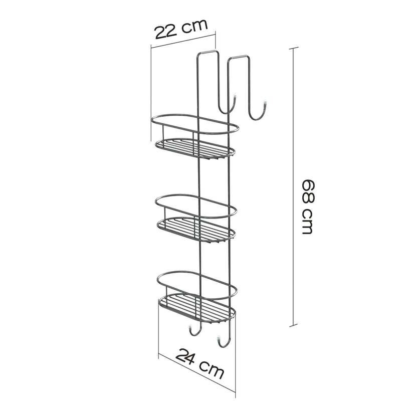 Portaoggetti doccia ovale appendibile a 3 ripiani di Gedy modello Tito - Cromato by CeramicStore | Lo specialista del tuo bagno