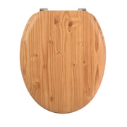 Sedile WC in MDF con cerniere in Acciaio Inox - Pino Marrone