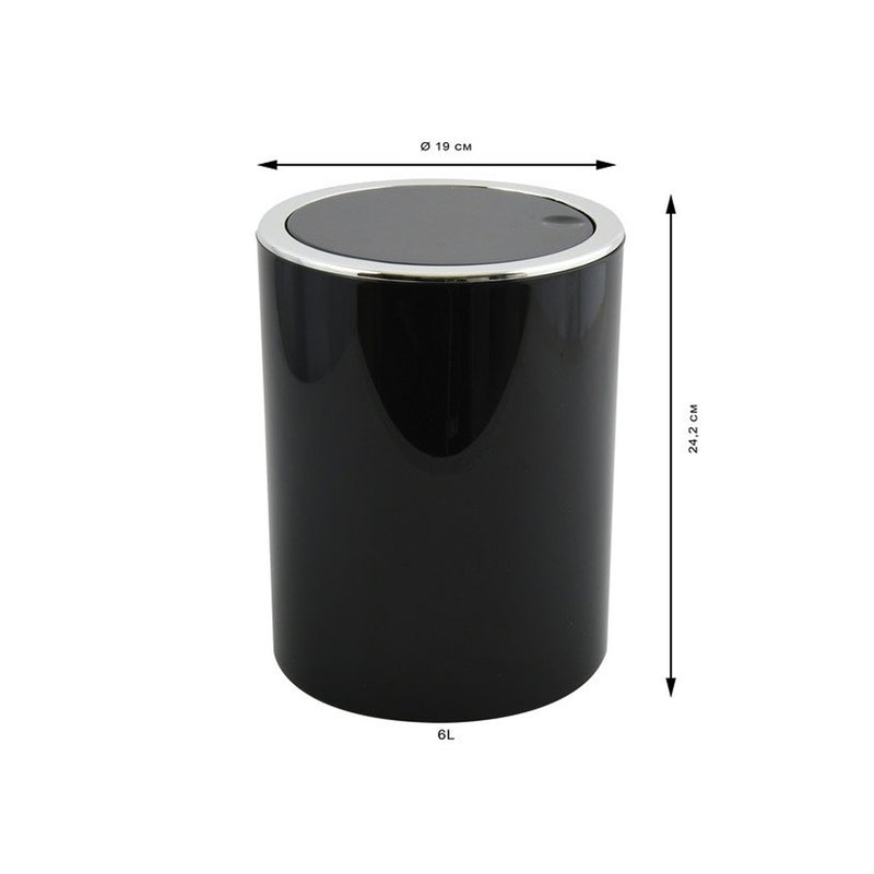 Cestino 6L in ABS modello Kamaka con coperchio basculante rimovibile - Nero by CeramicStore | Lo specialista del tuo bagno