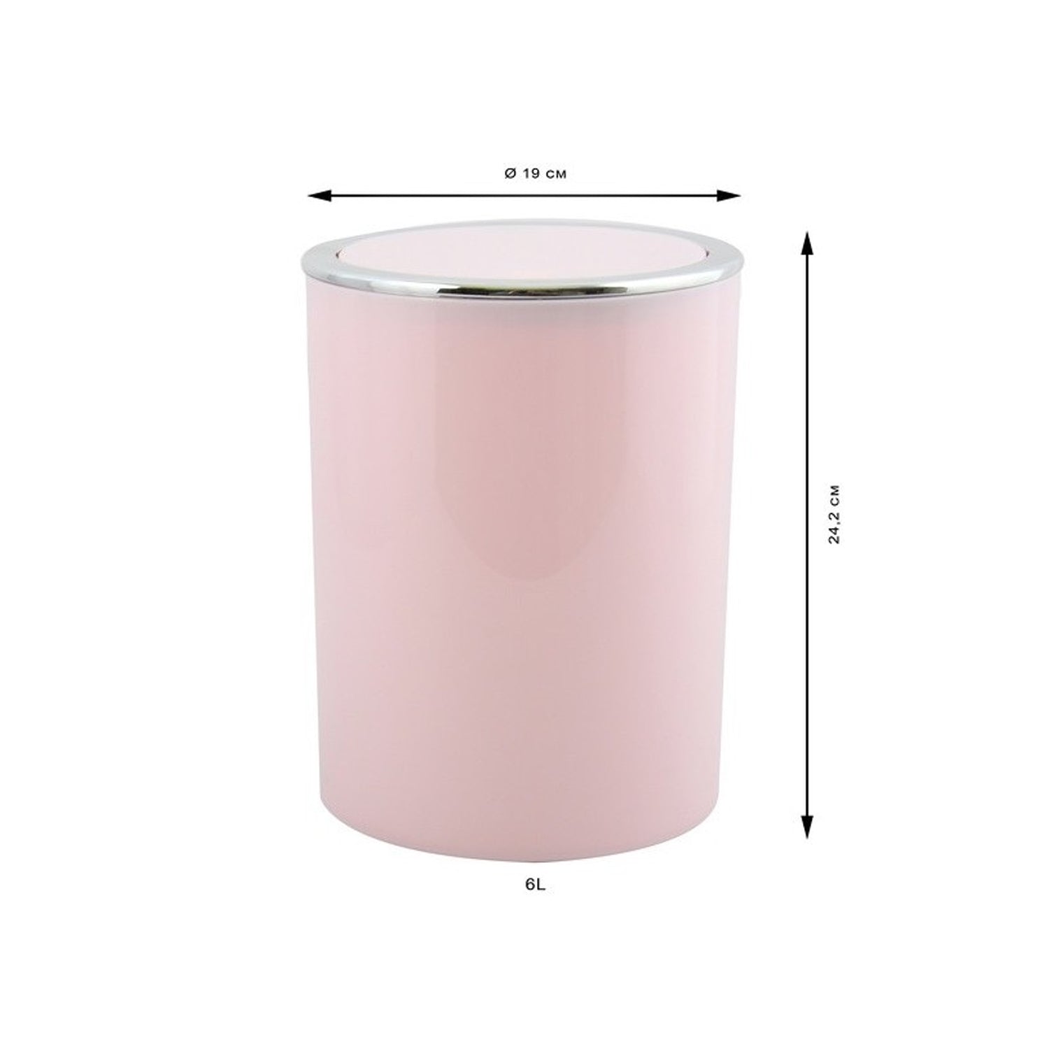 Cestino 6L in ABS modello Kamaka con coperchio basculante rimovibile - Rosa Pastello by CeramicStore | Lo specialista del tuo bagno