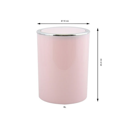 Cestino 6L in ABS modello Kamaka con coperchio basculante rimovibile - Rosa Pastello by CeramicStore | Lo specialista del tuo bagno