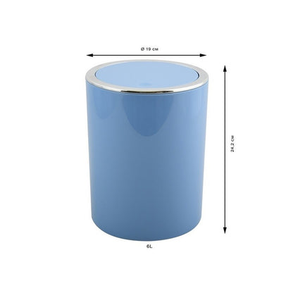 Cestino 6L in ABS modello Kamaka con coperchio basculante rimovibile - Blu Pastello by CeramicStore | Lo specialista del tuo bagno