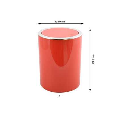 Cestino 6L in ABS modello Kamaka con coperchio basculante rimovibile - Rosso by CeramicStore | Lo specialista del tuo bagno