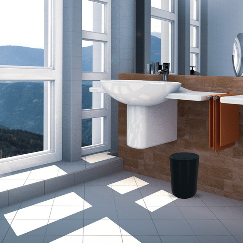 Cestino 5L con coperchio a dondolo modello Cocco - Nero by CeramicStore | Lo specialista del tuo bagno