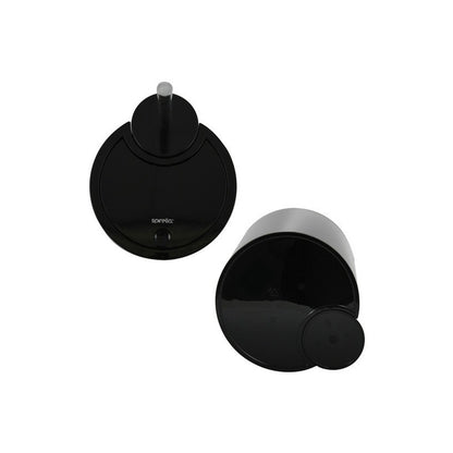 Cestino da 6L con coperchio ribaltabile e scopino modello Sun and Moon - Nero by CeramicStore | Lo specialista del tuo bagno