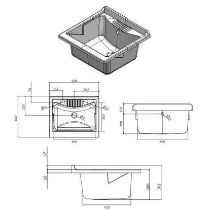 Lavatoio per esterni con mobile in plastica e apertura a serrandina cm 60x60 by CeramicStore | Lo specialista del tuo bagno