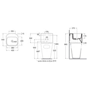 Lavabo Azzurra Tandem 44x43 cm sospeso/appoggio senza foro - Bianco lucido