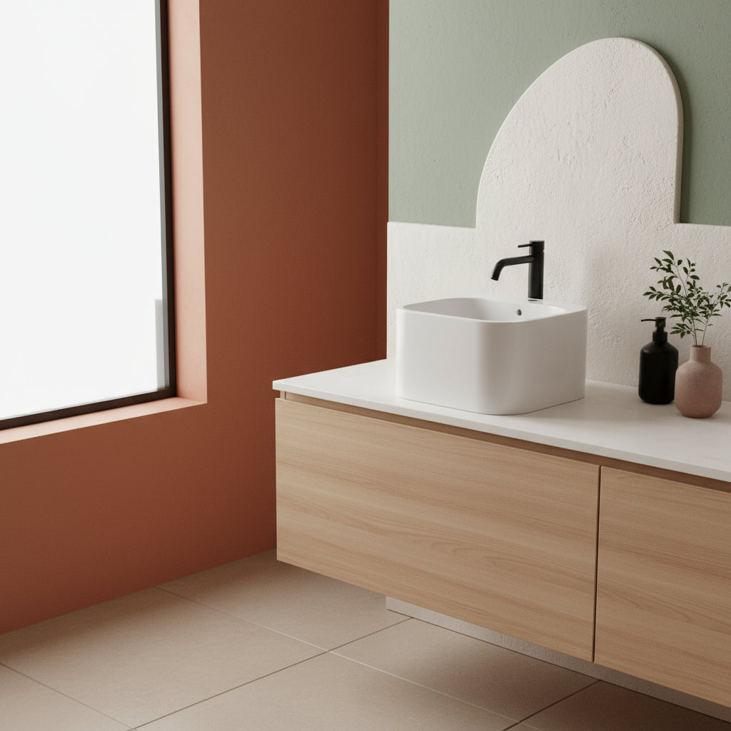 Lavabo Azzurra Tandem 44x43 cm sospeso/appoggio - Bianco lucido