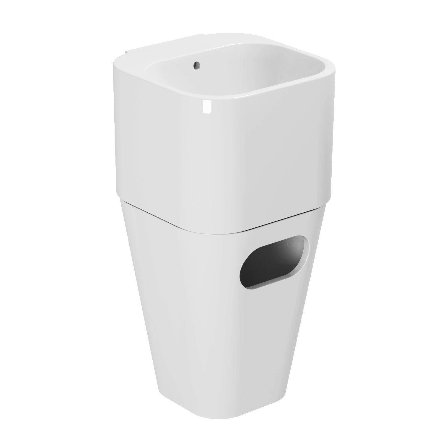 Lavabo Azzurra Tandem con cesto contenitore 44x43 cm - Bianco lucido by CeramicStore | Lo specialista del tuo bagno