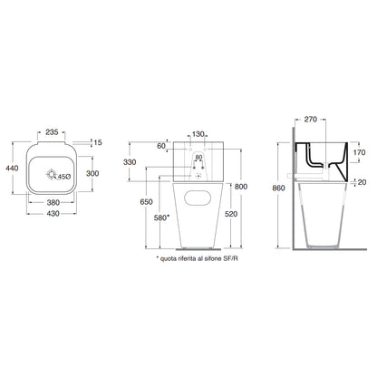 Lavabo Azzurra Tandem con cesto contenitore 44x43 cm - Bianco lucido by CeramicStore | Lo specialista del tuo bagno