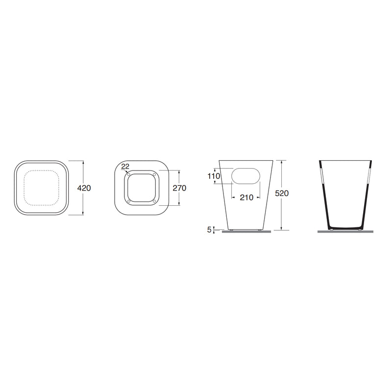 Lavabo Azzurra Tandem con cesto contenitore e foro rubinetteria 44x43 cm - Bianco lucido by CeramicStore | Lo specialista del tuo bagno