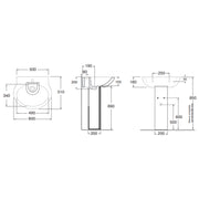 Lavabo Azzurra Clik con colonna 60x51xH88 cm con foro rubinetteria - Bianco lucido