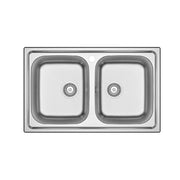 Lavello da cucina in acciaio inox modello LS05 con due vasche 80x50 cm by CeramicStore | Lo specialista del tuo bagno