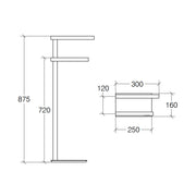 Piantana portasalviette squadrata doppio appoggio in acciaio inox lucido Lineabeta collezione Ranpin