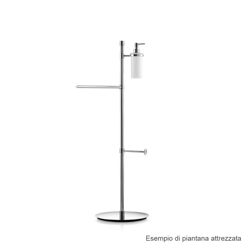 Piantana bassa attrezzabile in ottone cromato con base tonda Lineabeta collezione Ranpin