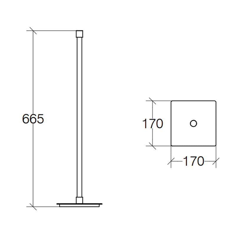 Piantana bassa attrezzabile in ottone cromato con base quadrata Lineabeta collezione Ranpin