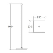 Piantana alta attrezzabile in ottone cromato con base quadrata Lineabeta collezione Ranpin