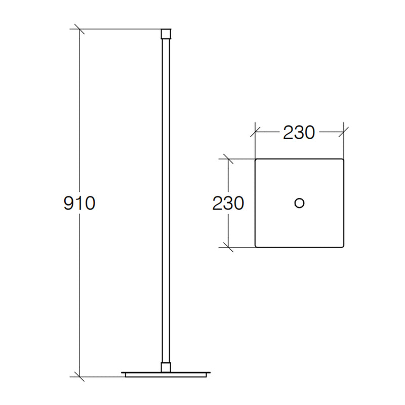 Piantana alta attrezzabile in ottone cromato con base quadrata Lineabeta collezione Ranpin