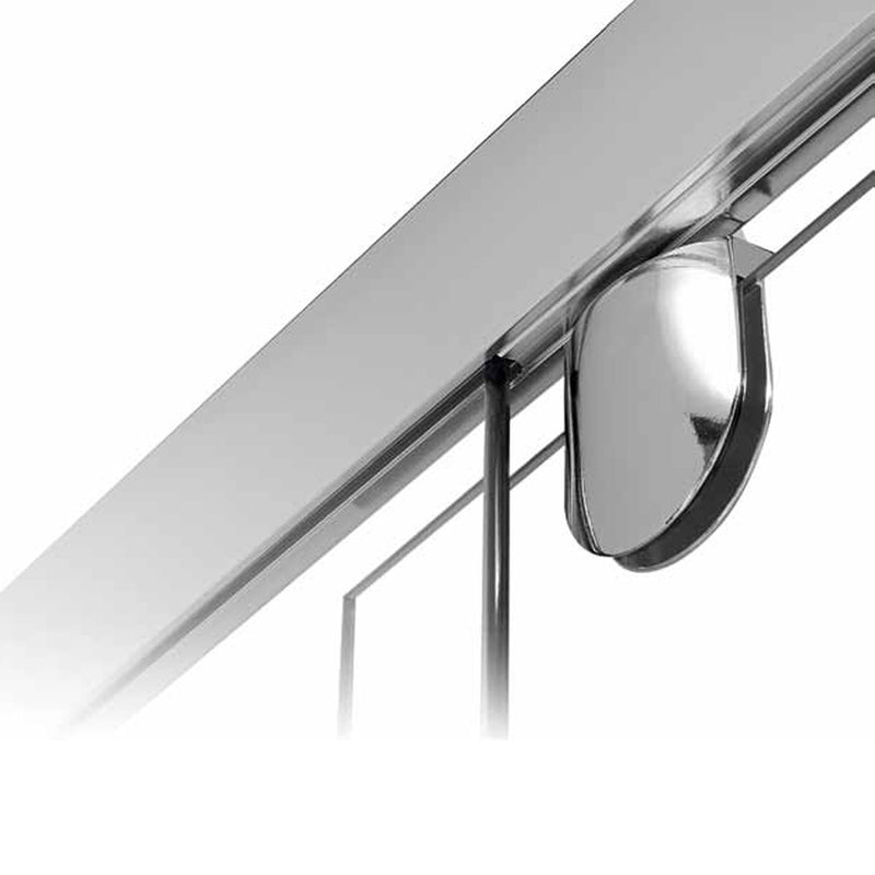 Box doccia ad un anta battente a nicchia 130cm h190 cristallo trasparente e profili bianchi linea Domingo by CeramicStore | Lo specialista del tuo bagno