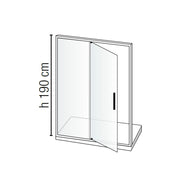 Box doccia ad un anta battente a nicchia 130cm h190 cristallo trasparente e profili bianchi linea Domingo by CeramicStore | Lo specialista del tuo bagno