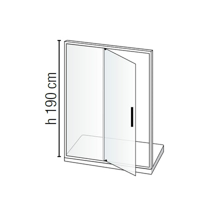 Box doccia ad un anta battente a nicchia 130cm h190 cristallo trasparente e profili bianchi linea Domingo by CeramicStore | Lo specialista del tuo bagno