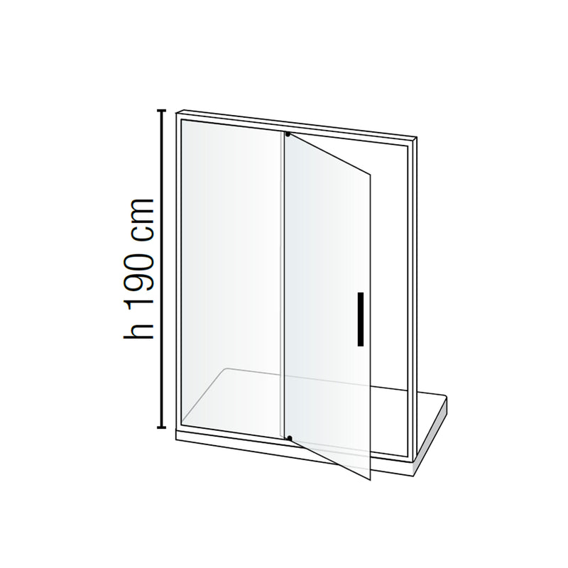 Box doccia ad un anta battente a nicchia 130cm h190 cristallo trasparente e profili bianchi linea Domingo by CeramicStore | Lo specialista del tuo bagno