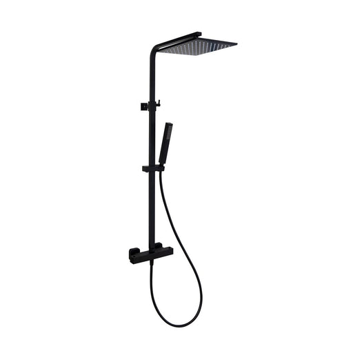 Colonna doccia e soffione in acciaio nero con cursore abs, regolabile in altezza e con miscelatore MX3Q by CeramicStore | Lo specialista del tuo bagno