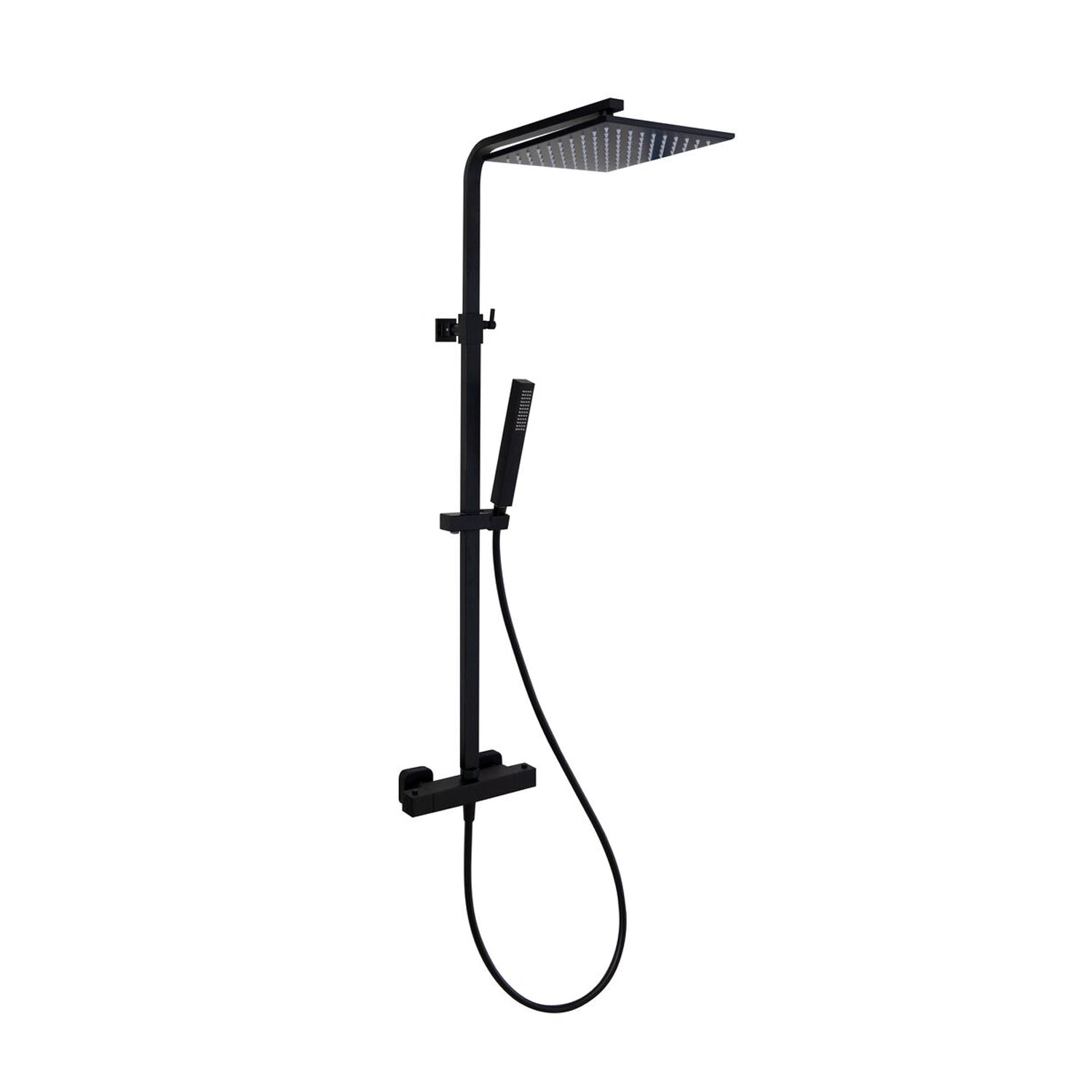 Colonna doccia e soffione in acciaio nero, regolabile in altezza e termostatico TM3Q by CeramicStore | Lo specialista del tuo bagno