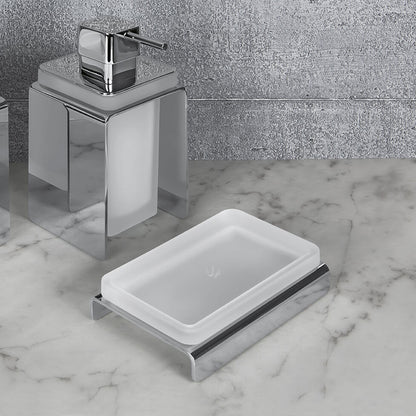Porta sapone in vetro acidato collezione Forever di Colombo Design by CeramicStore | Lo specialista del tuo bagno
