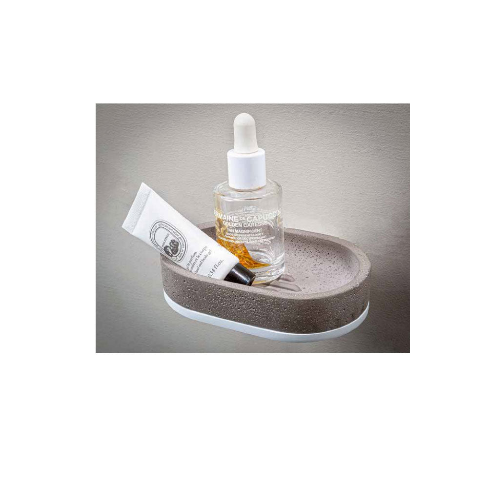Porta Sapone da parete 'Satu' in cemento by Cipi - cm 12,2 x11,2 x 3h - Supporto in alluminio verniciato - Bianco by CeramicStore | Lo specialista del tuo bagno