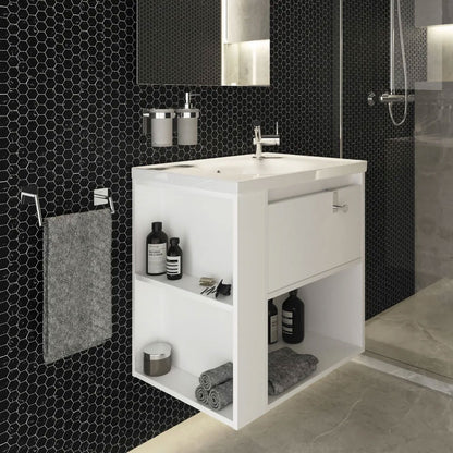 Porta spazzolino da incollo in vetro satinato della collezione 'Stick' by Cosmic - supporto in ottone cromato by CeramicStore | Lo specialista del tuo bagno
