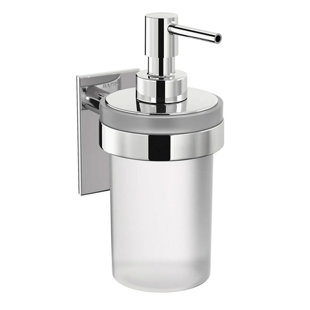 Dispenser sapone da incollo in vetro satinato della collezione 'Stick' by Cosmic - supporto in ottone cromato by CeramicStore | Lo specialista del tuo bagno