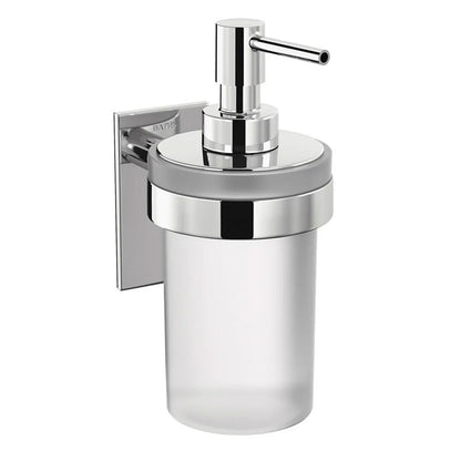 Dispenser sapone da incollo in vetro satinato della collezione 'Stick' by Cosmic - supporto in ottone cromato by CeramicStore | Lo specialista del tuo bagno