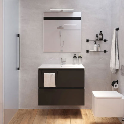 Porta asciugamani da appoggio in ottone verniciato della collezione 'Stick' by Cosmic - cm 28 - Nero by CeramicStore | Lo specialista del tuo bagno