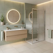 Box doccia Iconic cm 130x80 con porta scorrevole e parete fissa in Vetro anticalcare Smart Clean serigrafato 6 mm by CeramicStore | Lo specialista del tuo bagno