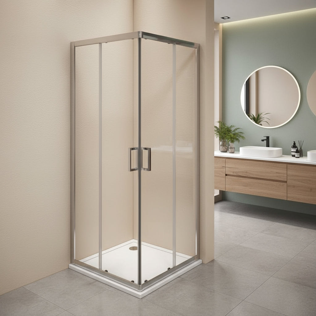 Box doccia Iconic cm 70x140 con apertura scorrevole angolare in vetro anticalcare Smart Clean 6 mm by CeramicStore | Lo specialista del tuo bagno