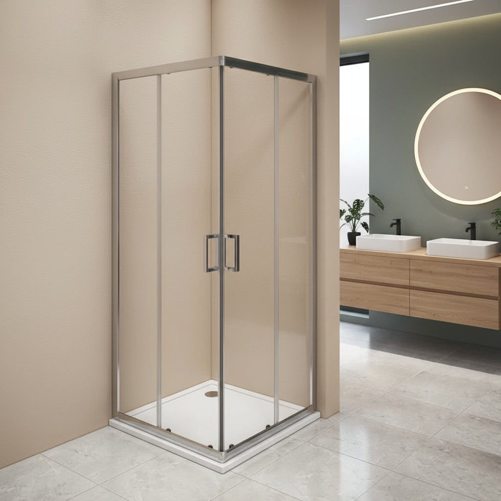 Box doccia Iconic cm 75x140 con apertura scorrevole angolare in vetro anticalcare Smart Clean trasparente 6 mm by CeramicStore | Lo specialista del tuo bagno