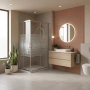 Box doccia Iconic cm 80x90 con apertura scorrevole angolare in vetro anticalcare Smart Clean serigrafato 6 mm by CeramicStore | Lo specialista del tuo bagno