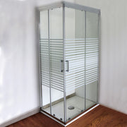 Box doccia Iconic cm 90x100 con apertura scorrevole angolare in vetro anticalcare Smart Clean serigrafato 6 mm by CeramicStore | Lo specialista del tuo bagno