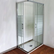 Box doccia Iconic cm 75x90 con apertura scorrevole angolare in vetro anticalcare Smart Clean serigrafato 6 mm by CeramicStore | Lo specialista del tuo bagno