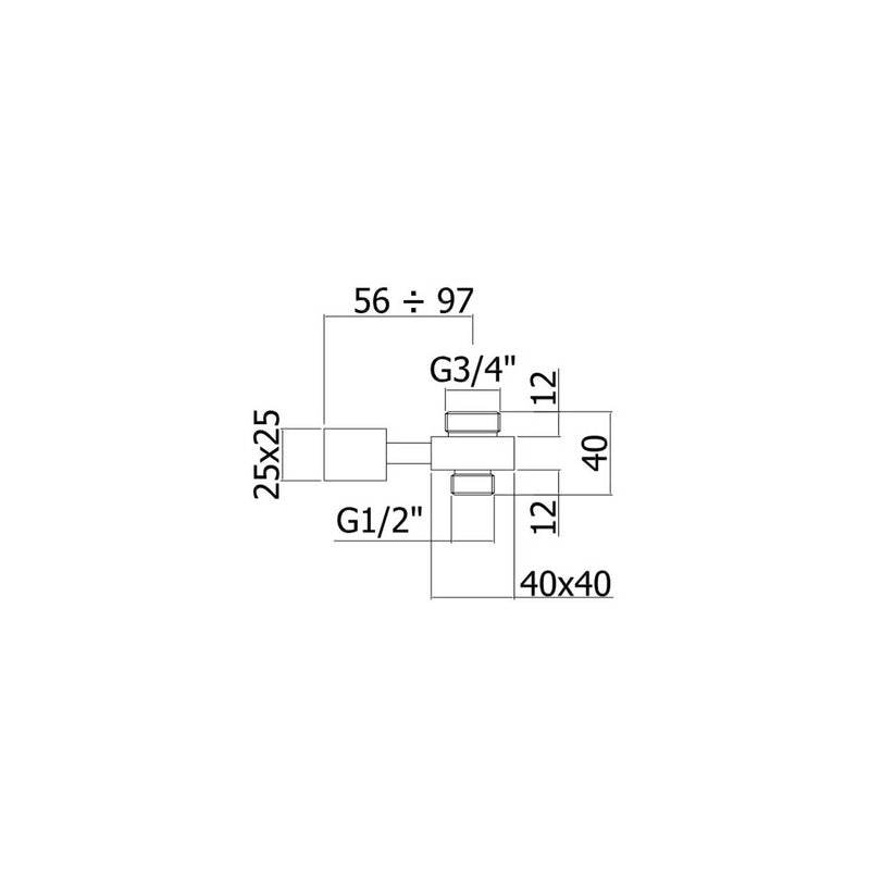 Supporto a muro QUADRO Paffoni per colonne doccia senza miscelatore ART ZCOL840CR