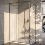 Box Doccia rettangolare 90x100 in cristallo da 6 mm e profilo minimale in alluminio colore Tortora. Versione Sinistra by CeramicStore | Lo specialista del tuo bagno