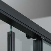 Box Doccia rettangolare 80x120 in cristallo da 6 mm e profilo minimale in alluminio colore Nero Opaco. Versione Destra by CeramicStore | Lo specialista del tuo bagno