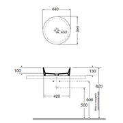 Lavabo d'arredo installazione appoggio 'Zeta' Ceramica Azzurra cm 44x13h