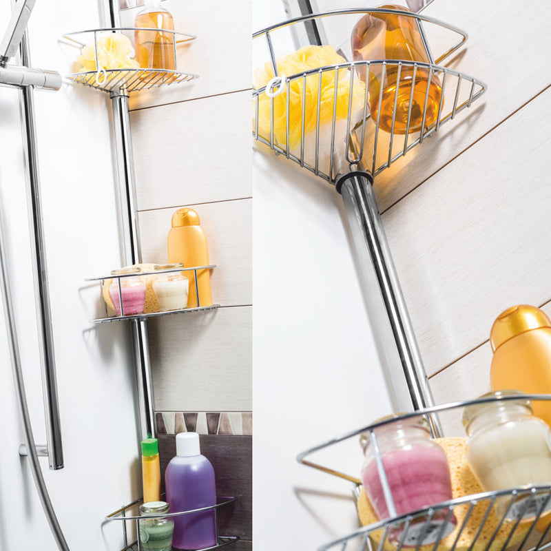 Portaoggetti doccia estensibile Metaform modello Spider 4 a 3 piani regolabili in altezza by CeramicStore | Lo specialista del tuo bagno