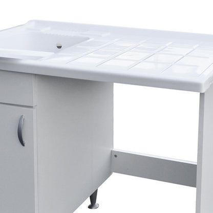 Mobile coprilavatrice 60X108 con lavatoio lavanderia e piano di appoggio. Versione con lavatrice a Destra by CeramicStore | Lo specialista del tuo bagno