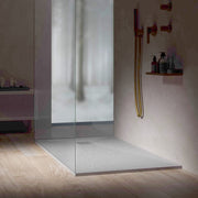 Piatto doccia in ceramica alta pressione effetto ardesia 100x70 colore Cemento Petra H3 by CeramicStore | Lo specialista del tuo bagno