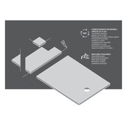 Piatto doccia in ceramica alta pressione effetto ardesia 100x80 colore Nero Petra H3