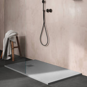 Piatto doccia in ceramica alta pressione effetto pietra naturale 120x80 colore Cemento Petra H3